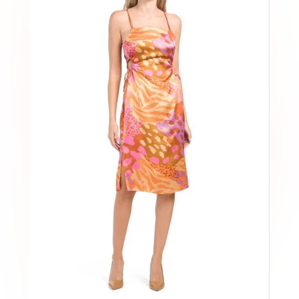 New w tags Christian LaCroix Keyhole Satin Mini Dress